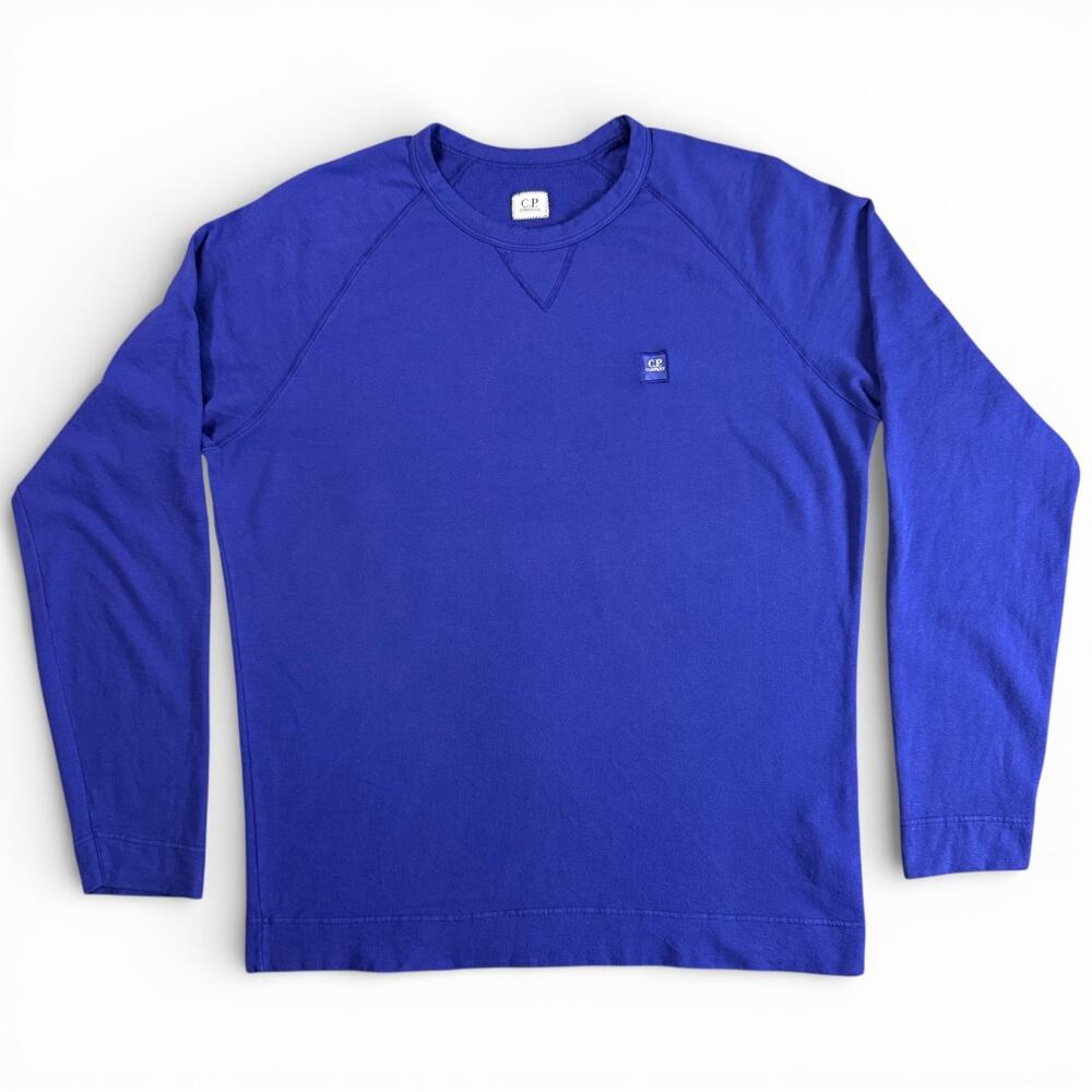 CP Company Sweatshirt Mens XXL Blue Crewneck Raglan Logo Made in Italy